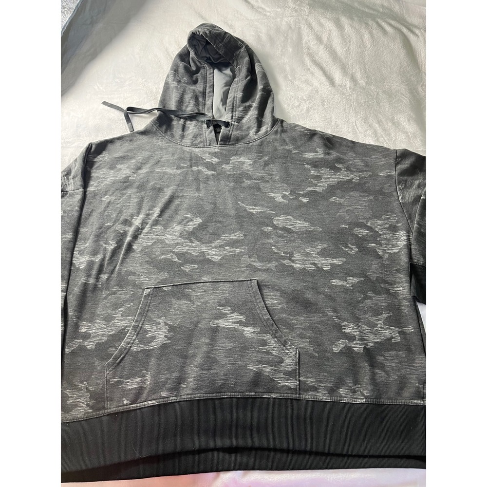 Athletic Works Mens 3X Grey Camo Hoodie Fleece Pullover Sweatshirt